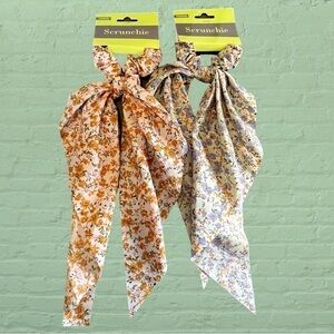 Set of 2 Floral Scarf Scrunchies, NWT